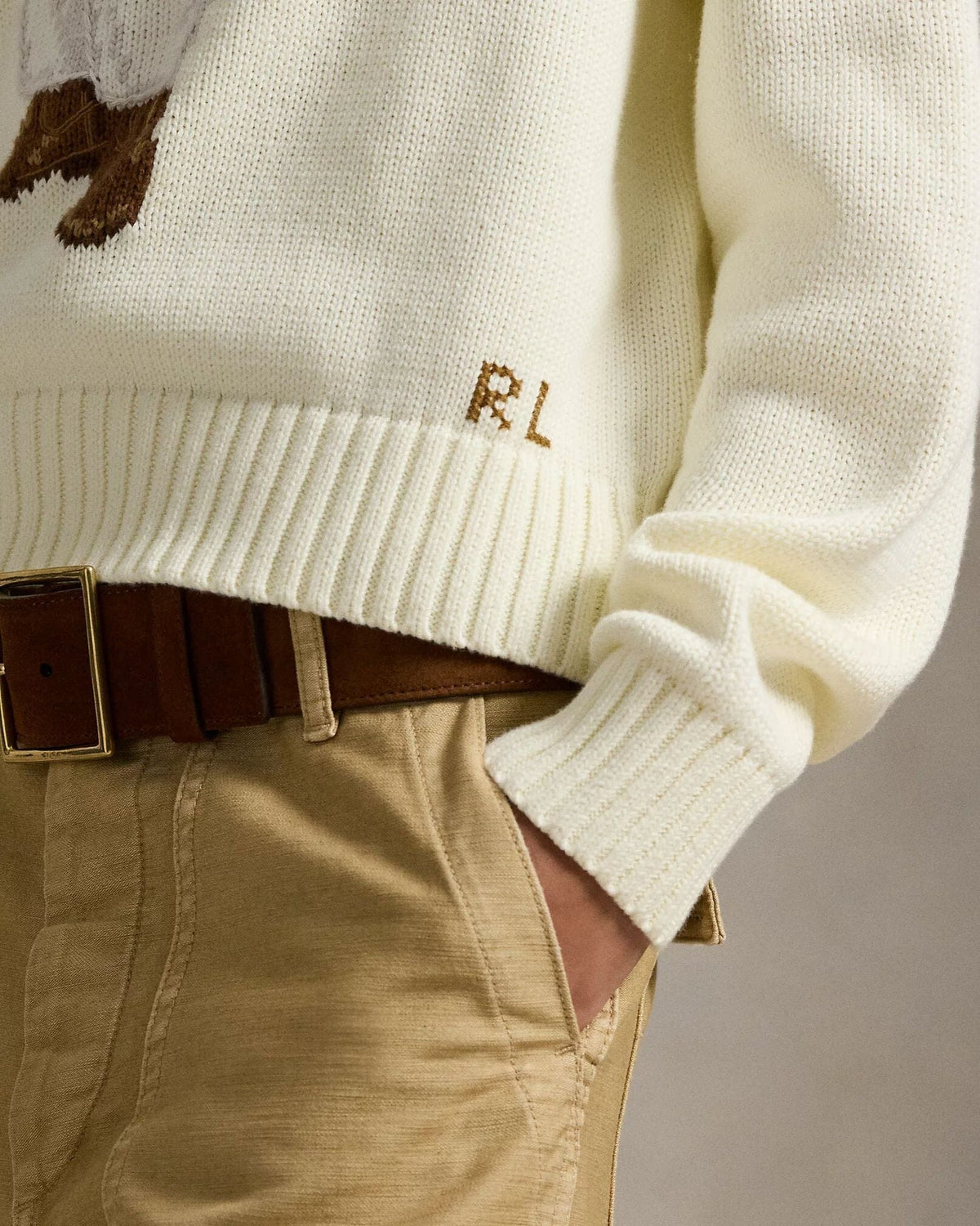 L.R Polo Bear Cotton Crewneck Sweater